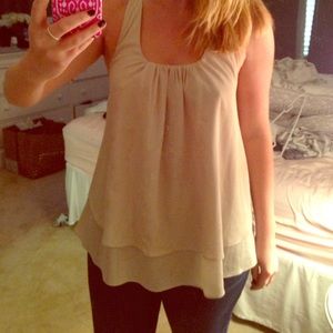 Backless tan shirt