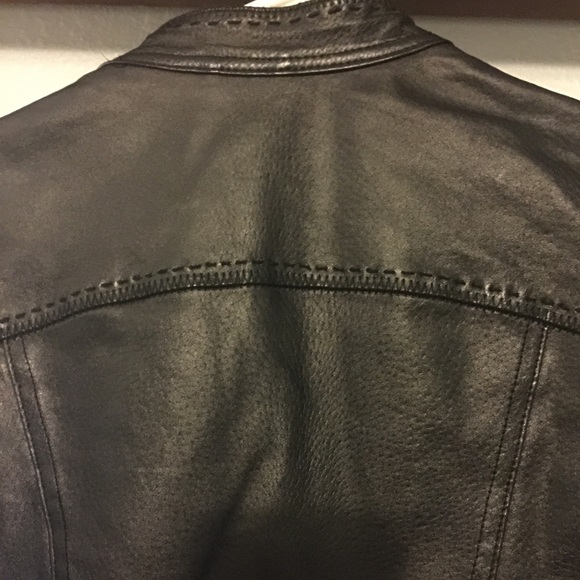 Medium Live a Little black leather jacket - Picture 4 of 4