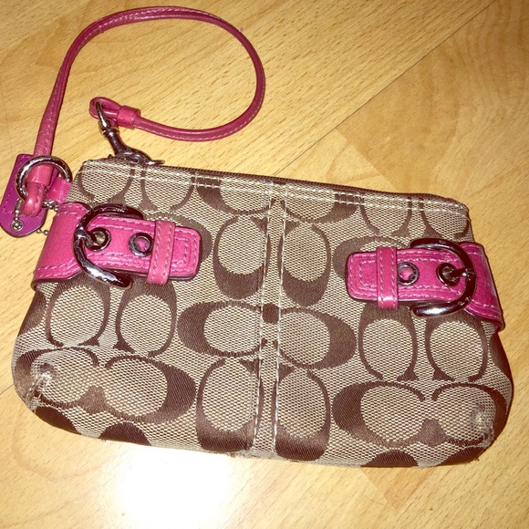 Pink Coach wristlet