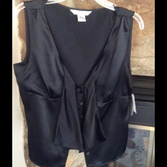 SALE!! SILK SEXY BLACK TOP - Picture 1 of 4