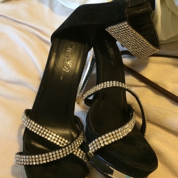 Black and sparkling heels