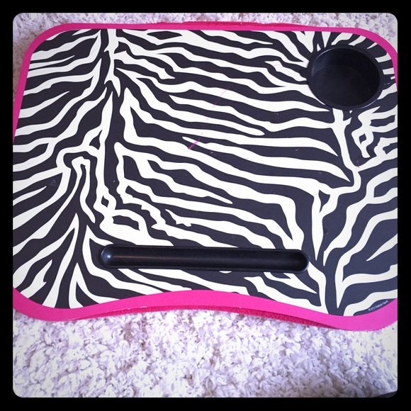 Hot pink and black zebra stripe desk top Bing bag - Picture 1 of 4