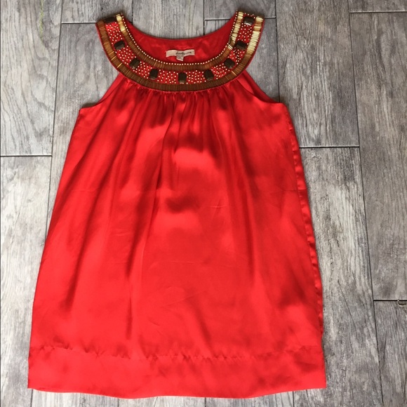 Coral embellished tunic/dress