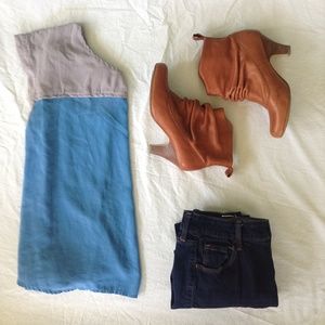 Ya Los Angeles- Colorblock silk flowy top