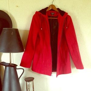 Red Wool Peacoat