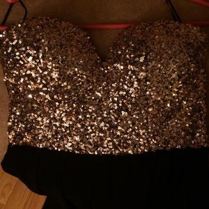 Black and Gold sequin dress