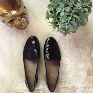 Zara patent leather black loafers