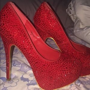 Sparkly red heels