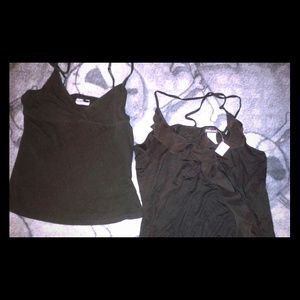2 Black Spaghetti Straps Tops
