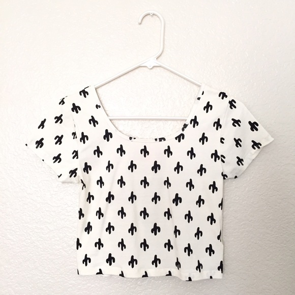 Cactus Print Crop Top