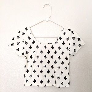 Cactus Print Crop Top