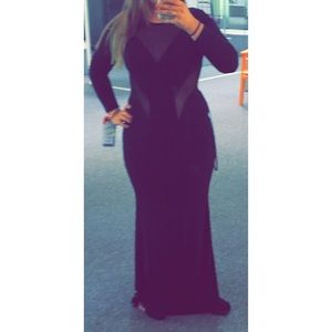Long sleeve black formal gown