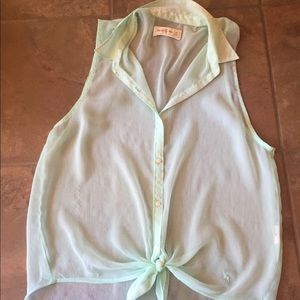 see through Abercrombie and Fitch mint tank top