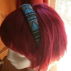 Leather beaded headband