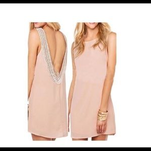 Pink Chiffon Backless Dress