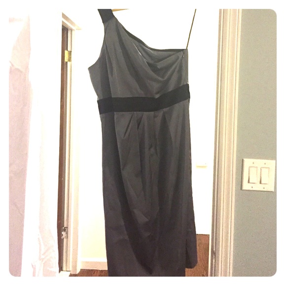 Donna Ricco one shoulder grey and black dress - Picture 1 of 3