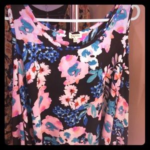 Lily white floral cold shoulder top