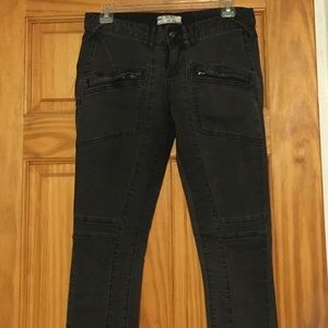 Free People Black Cargo Skinny Jeans