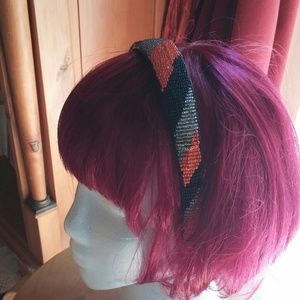 Leather beaded headband