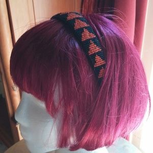Leather beaded headband