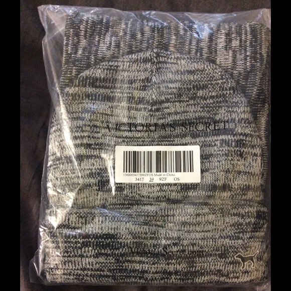 SOLD! Victoria's Secret  PINK Scarf & Beanie Set - Picture 2 of 2