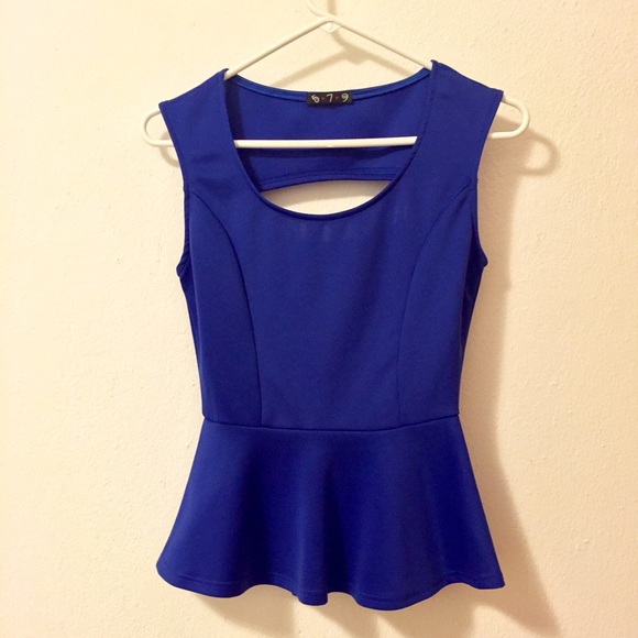 Blue waistline Blouse