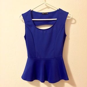 Blue waistline Blouse