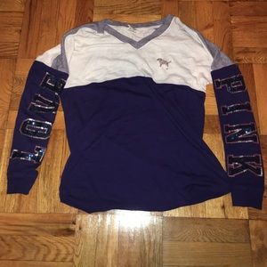 PINK long sleeve V neck