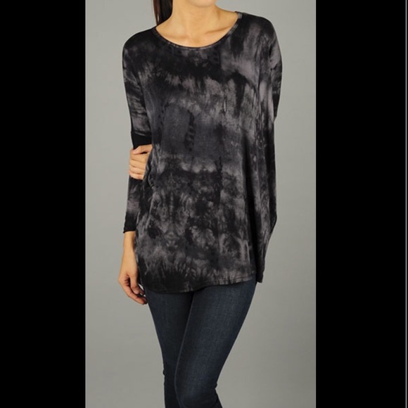 💔LAST ONE💔🇺🇸Black Tie-dye Top - Picture 2 of 4