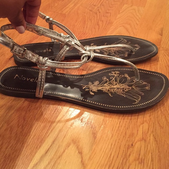 Silver Thong Sandals - Picture 2 of 3