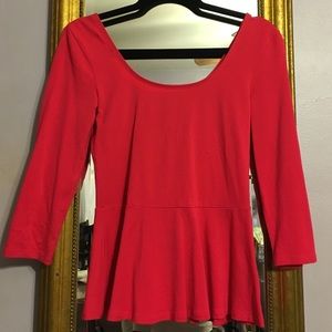 Hot Pink Peplum Shirt
