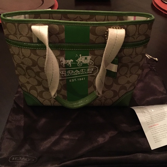 Coach heritage stripe purse