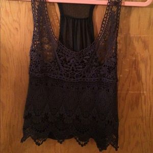 Dark blue laced top