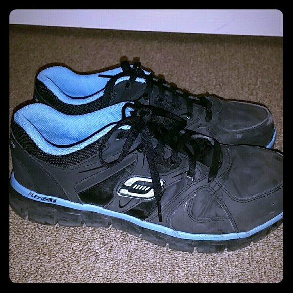 Steel toed, slip resistant sneakers