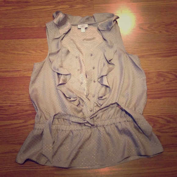 Ann Taylor Loft Silver Tank Top