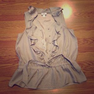 Ann Taylor Loft Silver Tank Top