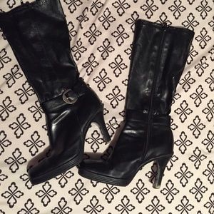 Black Knee High Stiletto Boots