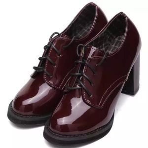 Burgundy Oxford Booties