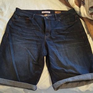 Vintage America dark wash long shorts. NWOT