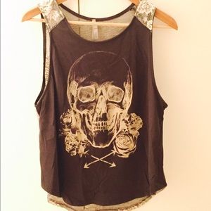 Skull and lace tank