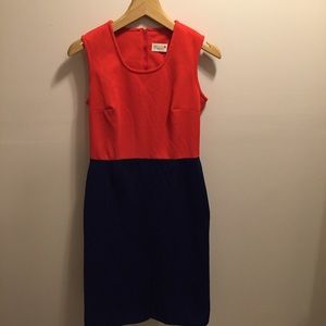 Vintage Leslie Fay Color Block Shift Dress