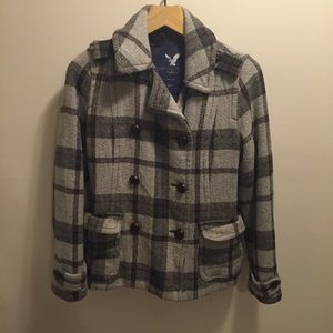 American Eagle Plaid Wool Winter Coat