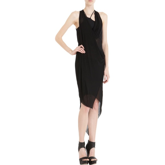 ✨Helmut Lang✨ black asymmetrical tissue dress~! - Picture 1 of 4