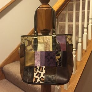 Authentic Coach Hamptons Patchwork Tote