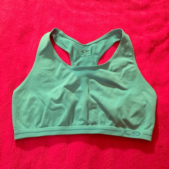 Light blue sports bra!