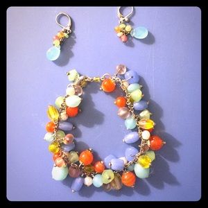 Colorful earrings and matching bracelet!