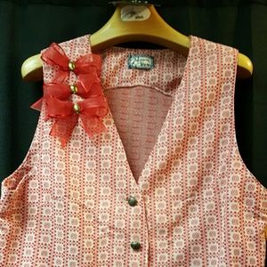 Ladies vest with red bows size xl