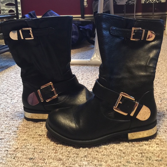Black and Gold Booties
