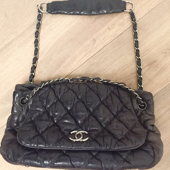 CHANEL 'Bubble' Bag in Charcoal Leather
