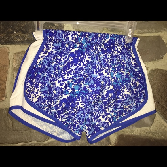 NIKE blue and purple dots Dri-fit tempo Shorts
